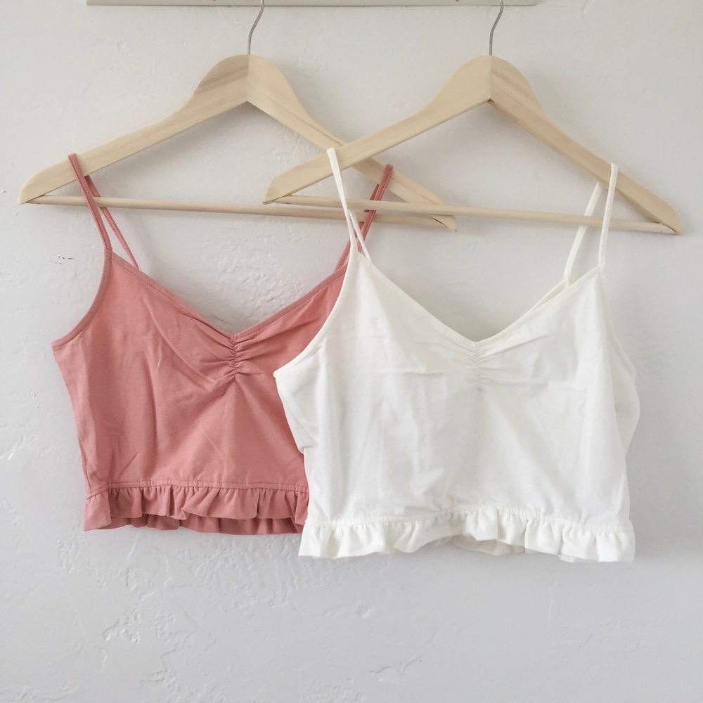 ❗️Two Left ❗️NWT White Crop Cami Tank - Picture 5 of 5